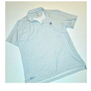 johnnie O Performance/Modal Blue Star Print Polo~Size L~EUC